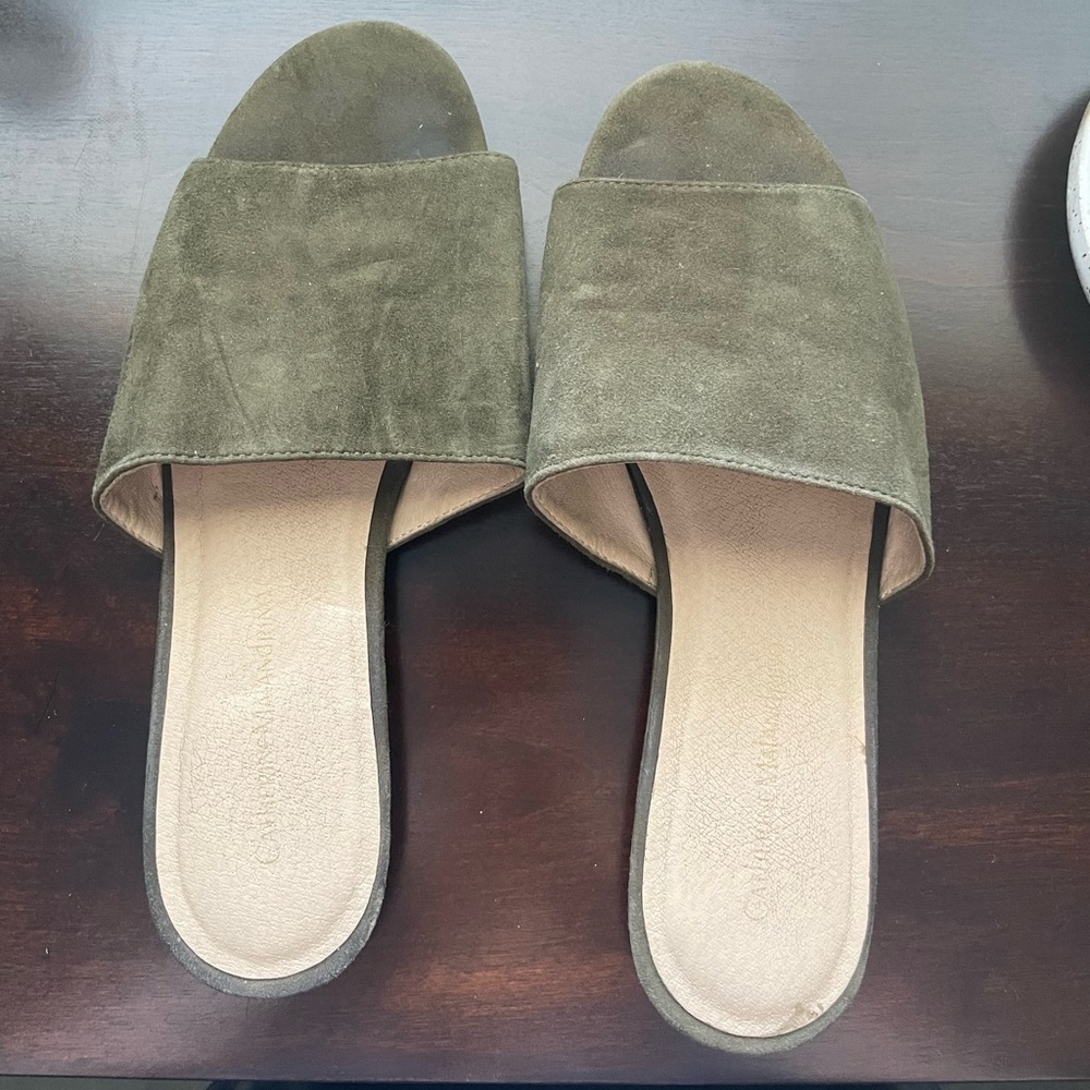 Nordstrom Green Suede Sandals
